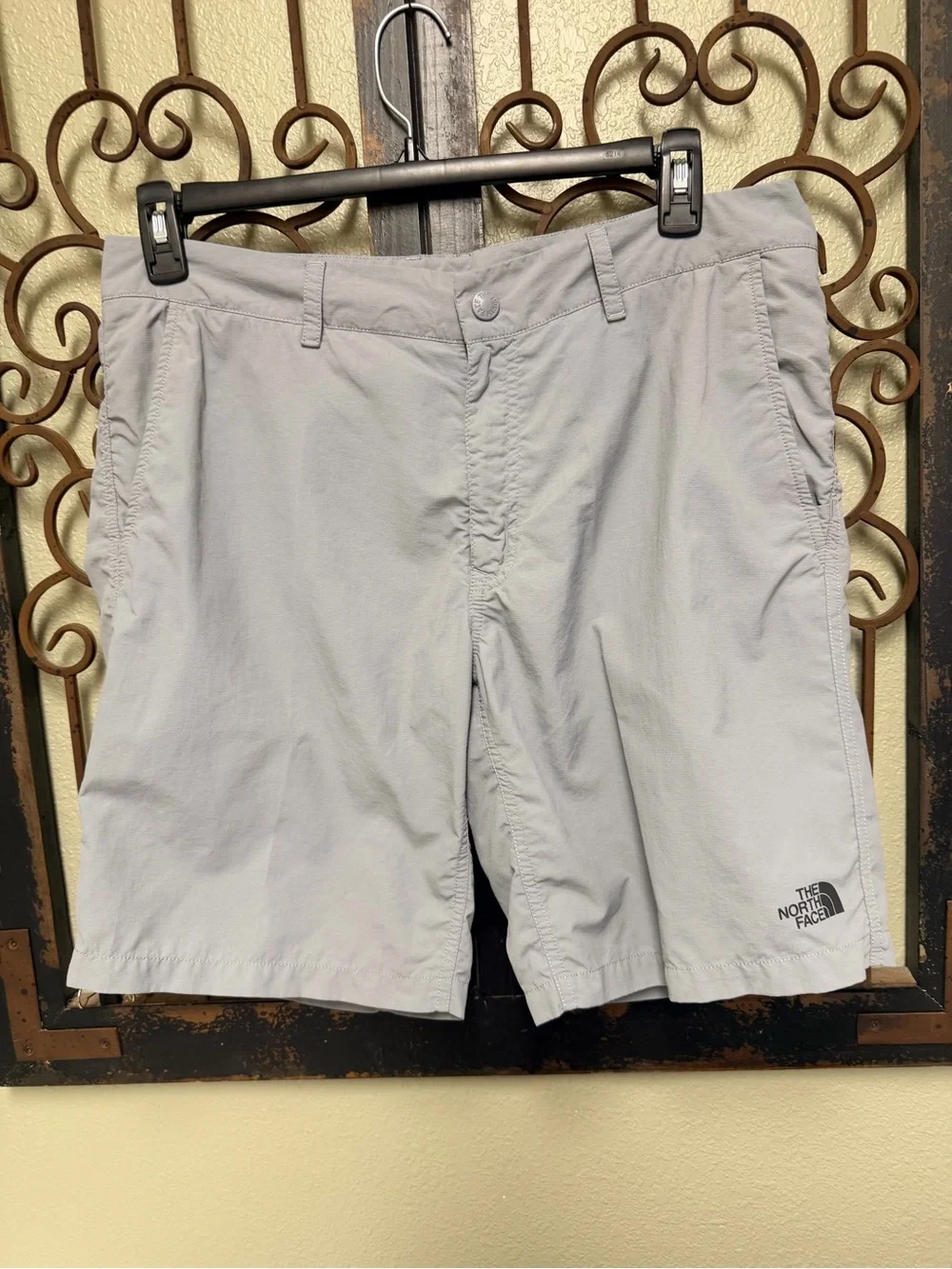 The North Face Light Gray Shorts with Black Logo